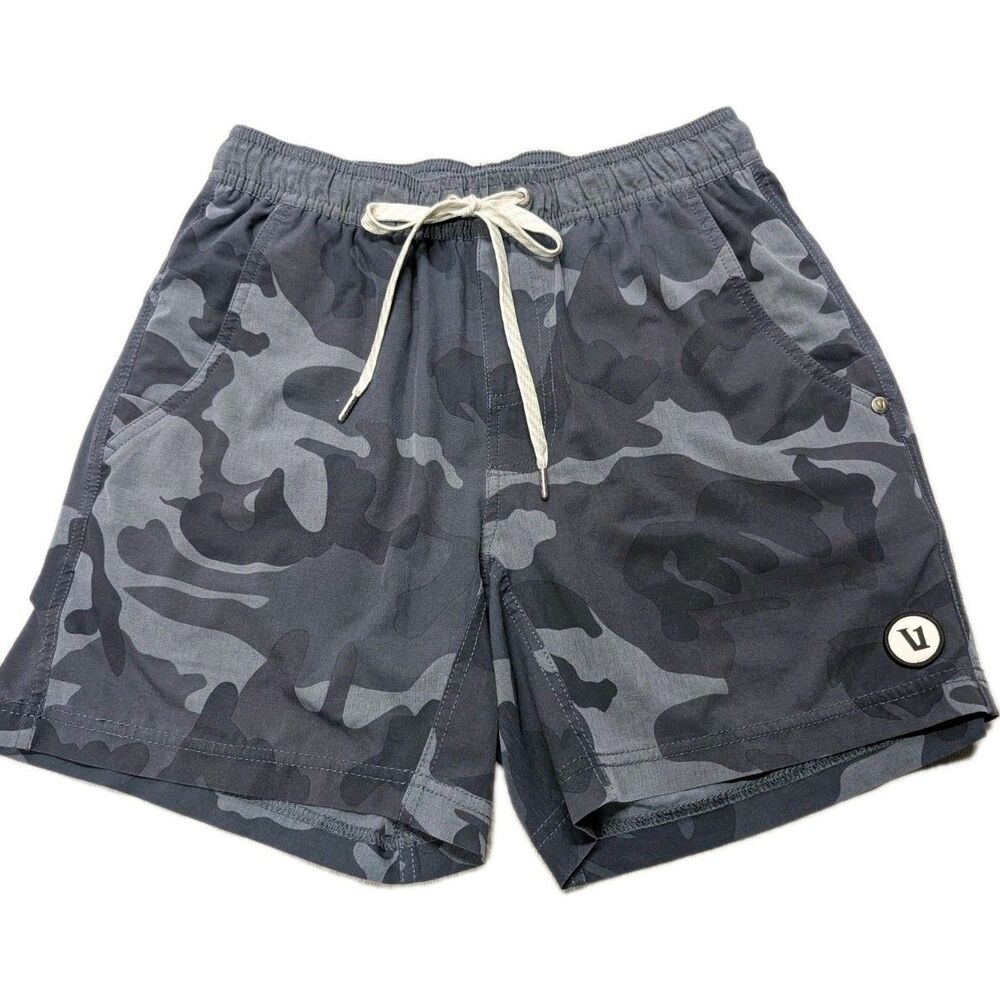 Vuori Banks Short 5” Mens XS Charcoal Camo Hybrid Swim Gym Board Shorts V367